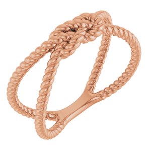 14K Rose Gold Rope Knot Ring