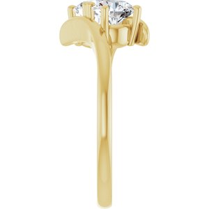 14K Yellow Gold 5.2 mm Round Two-Stone Engagement Ring. 122928:105:P