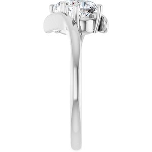14K White Gold 5.2 mm Round Two-Stone Engagement Ring. 122928:601:P