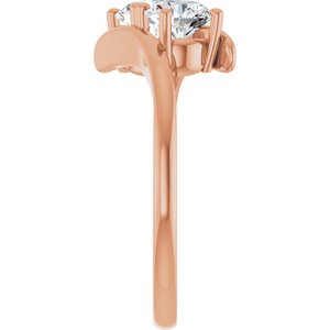 14K Rose Gold 5.2 mm Round Two-Stone Engagement Ring. 122928:106:P