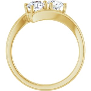 14K Yellow Gold 5.2 mm Round Two-Stone Engagement Ring. 122928:105:P