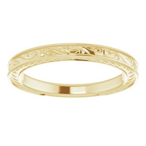 14K Yellow Gold Vintage-Inspired Band. 123061:102:P