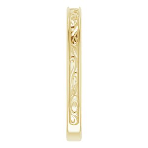 14K Yellow Gold Vintage-Inspired Band. 123061:102:P