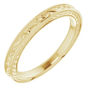 14K Yellow Gold Vintage-Inspired Band. 123061:102:P