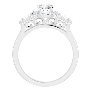 14K White Gold 5.8 mm Round 1/2 CTW Diamond Halo-Style Engagement Ring. 122779:600:P