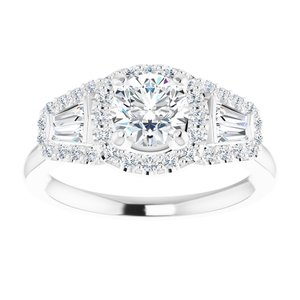 14K White Gold 5.8 mm Round 1/2 CTW Diamond Halo-Style Engagement Ring. 122779:600:P