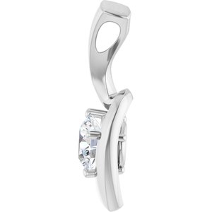 14K White Gold 3/4 CT Diamond Pendant
