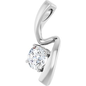 14K White Gold 3/4 CT Diamond Pendant