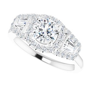 14K White Gold 5.8 mm Round 1/2 CTW Diamond Halo-Style Engagement Ring. 122779:600:P