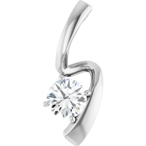 14K White Gold 3/4 CT Diamond Pendant