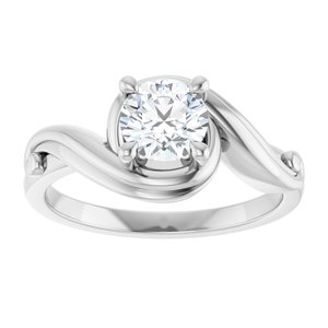 14K White Gold Engagement Ring. 122952:101:P