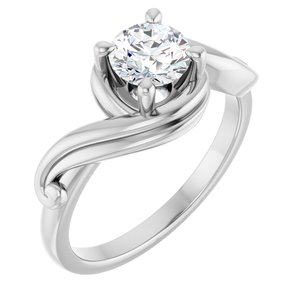 14K White Gold Engagement Ring. 122952:101:P