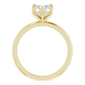 14K Yellow Gold 6 mm Square Solitaire Engagement Ring. 124348:856:P