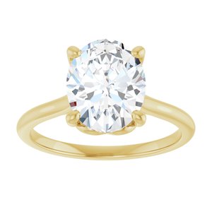 14K Yellow Gold 10x8 mm Oval Solitaire Engagement Ring. 123060:406:P