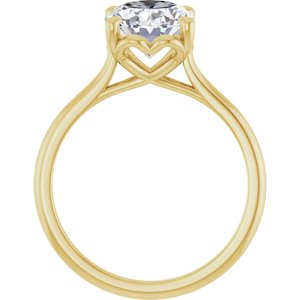 14K Yellow Gold 10x8 mm Oval Solitaire Engagement Ring. 123060:406:P