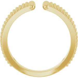 14K Yellow Gold Beaded Negative Space Ring. 51675:102:P