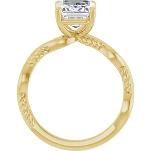 14K Yellow Gold  9x7 mm Emerald Solitaire Engagement Ring. 123131:496:P