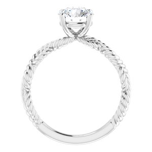 14K White Gold  7 mm Round Solitaire Engagement Ring. 123132:225:P