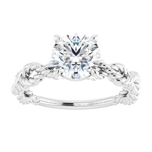 14K White Gold  7 mm Round Solitaire Engagement Ring. 123132:225:P