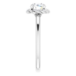 14K White Gold 6.5 mm Round.05 CTW Diamond Halo-Style Engagement Ring. 123183:608:P