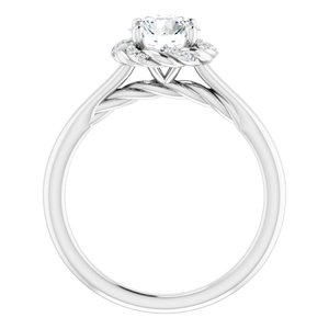 14K White Gold 6.5 mm Round.05 CTW Diamond Halo-Style Engagement Ring. 123183:608:P
