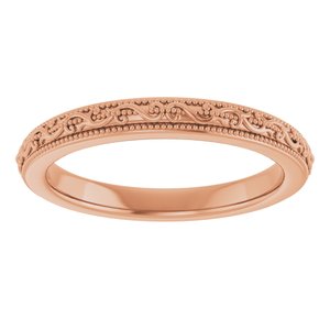 10K Rose Gold Wedding Band. 51710:100:P