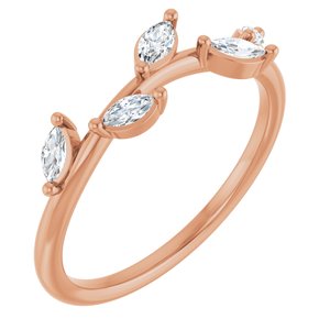 14K Rose Gold 1/4 CTW Diamond Leaf Ring. 122971:602:P