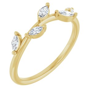 14K Yellow Gold 1/4 CTW Diamond Leaf Ring. 122971:601:P