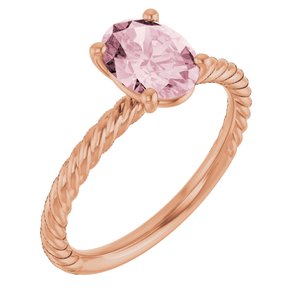 14K Rose Gold Natural Pink Morganite Ring