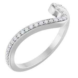 14K White Gold Diamond Contour Band. 122927:111:P