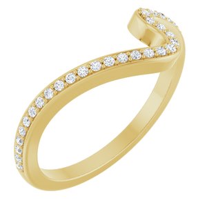 14K Yellow Gold Diamond Contour Band. 122927:112:P