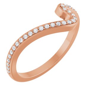 14K Rose Gold Diamond Contour Band. 122927:113:P