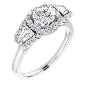 14K White Gold 5.8 mm Round 1/2 CTW Diamond Halo-Style Engagement Ring. 122779:600:P