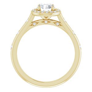 14K Yellow Gold 5.8 mm Round 1/8 CTW Diamond Halo-Style Accented Engagement Ring. 123259:605:P