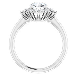 14K White Gold 6.5 mm Round Halo-Style Engagement Ring. 122650:210:P