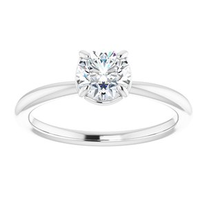 14K White Gold 5.8 mm Round .08 CTW Diamond Hidden Halo-Style Accented Engagement Ring. 123289:604:P
