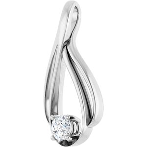 14K White Gold 1/4 CTW Diamond Teardrop Pendant