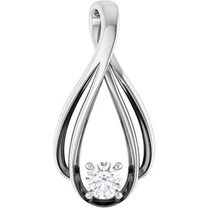 14K White Gold 1/4 CTW Diamond Teardrop Pendant
