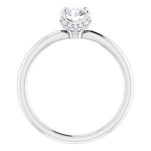 14K White Gold 5.8 mm Round .08 CTW Diamond Hidden Halo-Style Accented Engagement Ring. 123289:604:P