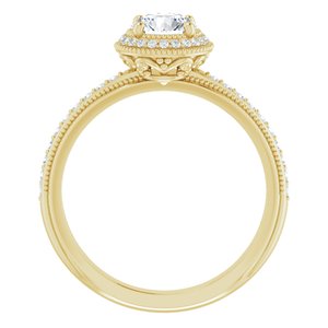 14K Yellow Gold 5.8 mm Round 1/6 CTW Diamond Halo-Style Accented Engagement Ring. 123197:605:P