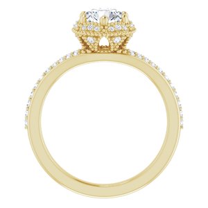 14K Yellow Gold 6.5 mm Round 1/4 CTW Diamond Halo-Style Accented Engagement Ring. 123258:609:P