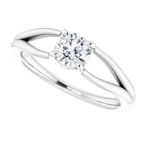 14K White Gold 5.2 mm Round .04 CTW Diamond Hidden Halo-Style Engagement Ring. 123279:600:P