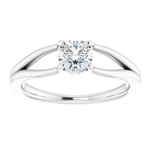 14K White Gold 5.2 mm Round .04 CTW Diamond Hidden Halo-Style Engagement Ring. 123279:600:P