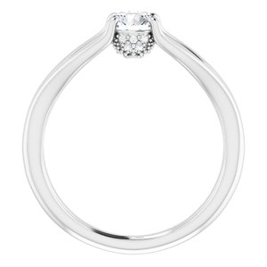 14K White Gold 5.2 mm Round .04 CTW Diamond Hidden Halo-Style Engagement Ring. 123279:600:P