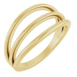14K Yellow Gold Negative Space Ring