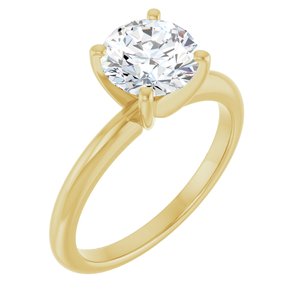 14K Yellow Gold Round 1 1/2 CTW Diamond Solitaire Engagement Ring. 123213:LG618:P