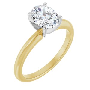 14K Yellow/White Gold Oval 1 CTW Diamond Solitaire Engagement Ring. 123213:LG607:P