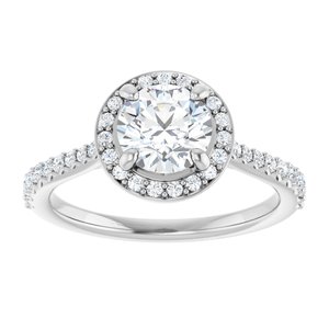 14K White Gold 6.5 mm Round 1/3 CTW Diamond Halo-Style Engagement Ring. 123316:608:P