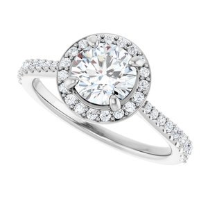 14K White Gold 6.5 mm Round 1/3 CTW Diamond Halo-Style Engagement Ring. 123316:608:P