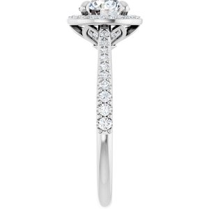 14K White Gold 6.5 mm Round 1/3 CTW Diamond Halo-Style Engagement Ring. 123316:608:P